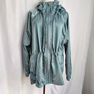 AVIA Ladies XL Blue/Green Lightweight Rain Windbreaker